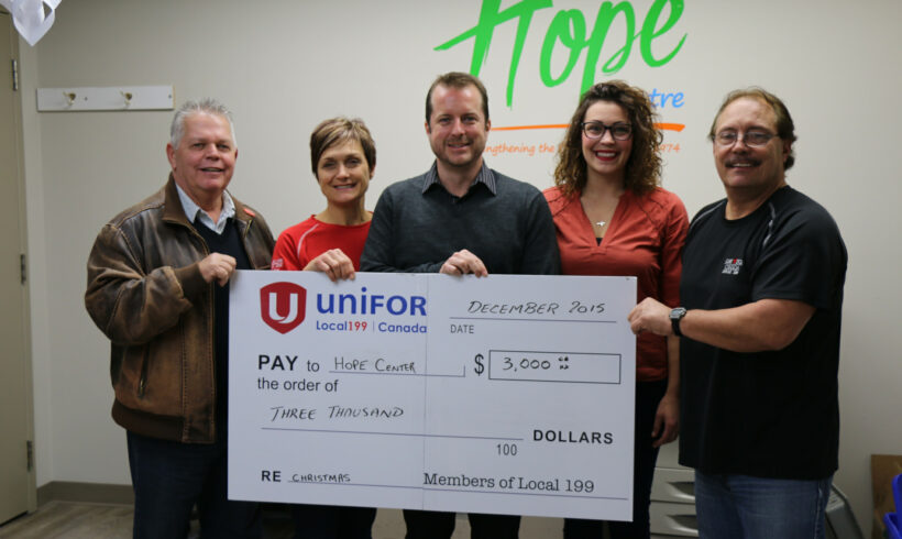 Hope Centre Thanks Members of Local 199
