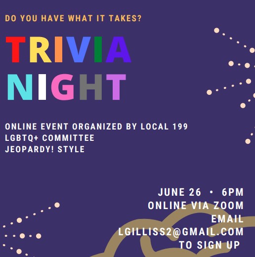 LGBTQ Trivia Night - 2021 - Unifor Local199