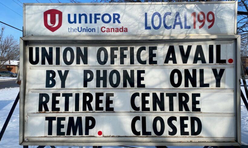 Unifor Local 199 – Due to latest COVID Restrictions….
