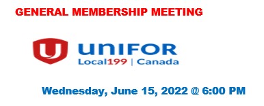 General Membership Meeting, Wednesday, JUNE 15, 2022